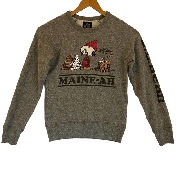 L.L.Bean x Todd Snyder Peanuts Edition Maine-ah Sweatshirt in Grey Size‎ XS - Picture 1 of 9